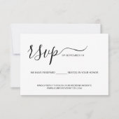 Gereserveerde Zetel ter ere van uw bruiloft Websit RSVP Kaartje (Voorkant)