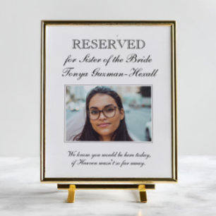 Gereserveerde Zetel Zuster van de Bruid Memorial W Poster