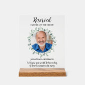 Gereserveerde Zitplaats Foto Eucalyptus Memorial W Acryl Bord (Voorkant)