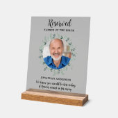 Gereserveerde Zitplaats Foto Eucalyptus Memorial W Acryl Bord (Hoek)