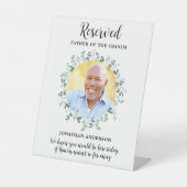Gereserveerde zitplaats Foto Wedding Greenery Memo Reclamebord Met Voetstuk (Voorkant)