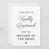 Gereserveerde Zitplaats Trouwceremonie Stoelteken Kaart (Achterkant)
