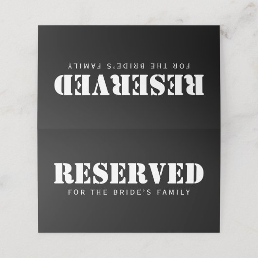 Gereserveerde zitplaatsen Eenvoudig Elegant Zwart  Plaatskaartje (Buitenkant ongevouwen)