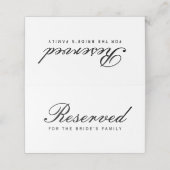 Gereserveerde zitplaatsen Elegant Zwart Wit Modern Plaatskaartje (Buitenkant ongevouwen)