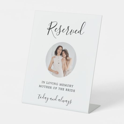 Gereserveerde zitplaatsen in liefdevol geheugentek reclamebord met voetstuk (Voorkant)