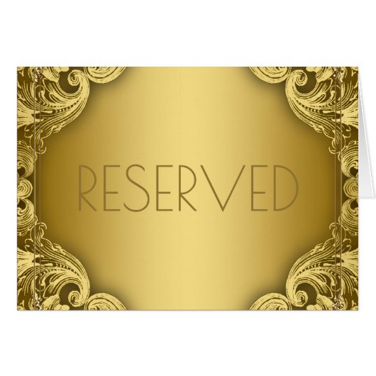 Gereserveerde zitplaatskaarten Elegant Goud (Voorkant Horizontaal)