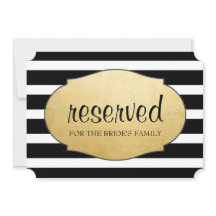 Gereserveerde zwarte strepen Faux Gold Foil Weddin