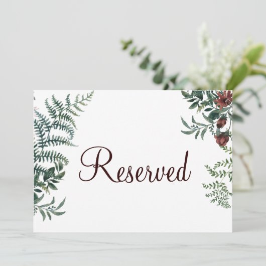 Gereseveerd bord kaart (Staand voorkant)