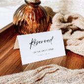 Gereseveerd bord, minimalistisch gereserveerd bord informatiekaartje