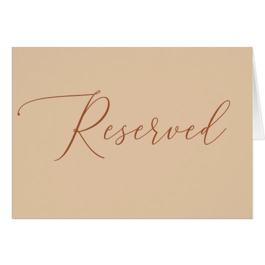 Gereseveerd Huwelijksbord | Elegante Script Perzik (Voorkant Horizontaal)
