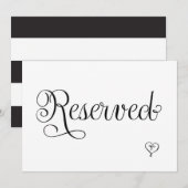 Gereseveerd Huwelijksbord, Kaart (Voorkant / Achterkant)