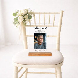 Gereseveerde stoel Elegante foto bruiloft herinner Acryl Bord