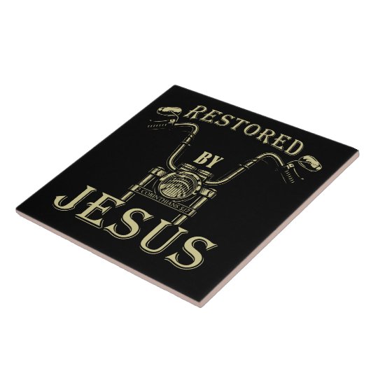 Gerestaureerd door Jesus Christelijke Mannen Motor Tegeltje (Zijkant)