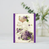 Gerestaureerd Paarse beste wensen Briefkaart (Staand voorkant)