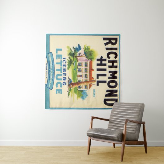 Gerestaureerd Richmond Hill Lettuce Crate Label Wandkleed (In Situ (horizontaal))