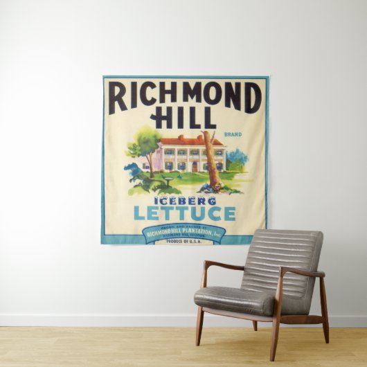 Gerestaureerd Richmond Hill Lettuce Crate Label Wandkleed (In situ)