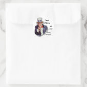 Gerestaureerde iconische Uncle Sam Afbeelding Ronde Sticker (Tas)