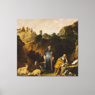 Gerestaureerde klassieke schilderkunst: Elia & de  Canvas Afdruk