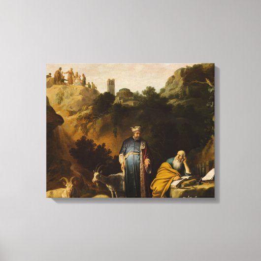 Gerestaureerde klassieke schilderkunst: Elia & de Canvas Afdruk (Voorkant)