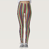 Geretroleerde verticale strepen leggings (Voorkant)