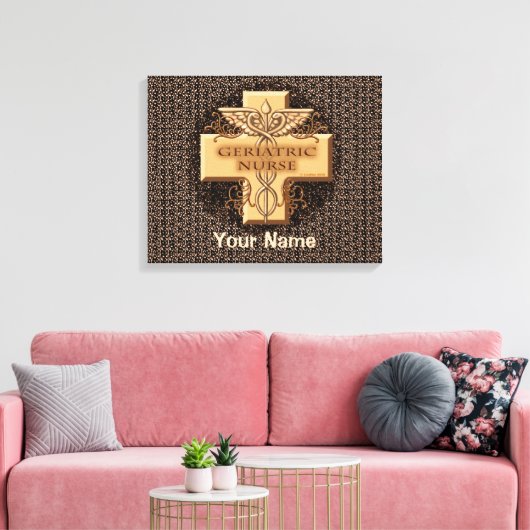 Geriatric Nurse Caduceus Canvas Print (Insitu (Woonkamer))
