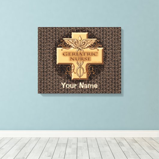Geriatric Nurse Caduceus Canvas Print (Insitu (Houten vloer))