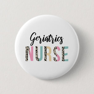 Geriatrie Verpleegster Schattige Luipaard Design - Ronde Button 5,7 Cm