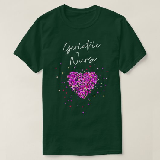 Geriatrisch verpleegster medisch assistent Hart T-shirt (Design voorkant)