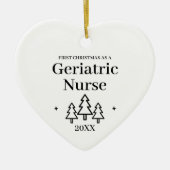 Geriatrische Verpleegster Nieuwe Baan Kerstmis Keramisch Ornament (Voorkant)