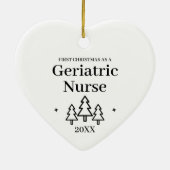 Geriatrische Verpleegster Nieuwe Baan Kerstmis Keramisch Ornament (Achterkant)
