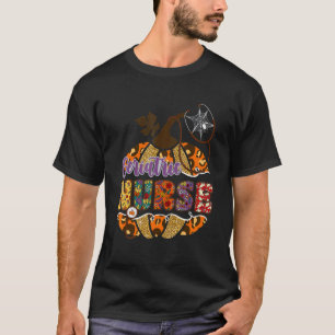 Geriatrische verpleegster verzorging Halloween pom T-shirt