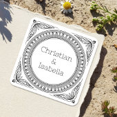 Geribbelde frame namen echtpaar labels - op maat g