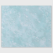 Geribbelde zijde moire patroon in Cool Aqua Cadeaupapier (Vlak)