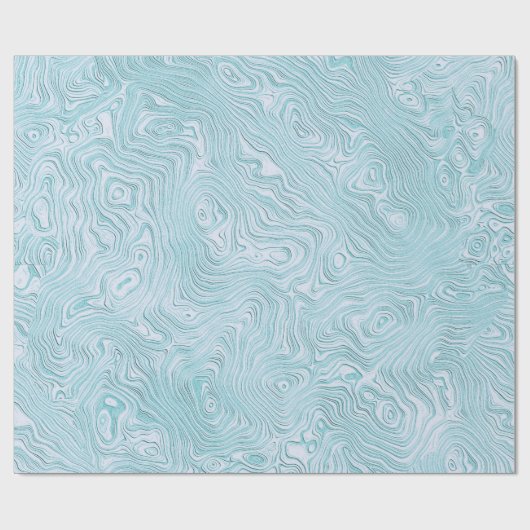 Geribbelde zijde moire patroon in Cool Aqua Cadeaupapier (Vlak)
