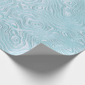 Geribbelde zijde moire patroon in Cool Aqua Cadeaupapier (Hoek)