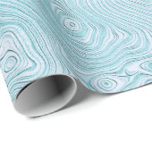 Geribbelde zijde moire patroon in Cool Aqua Cadeaupapier (Rol Hoek)