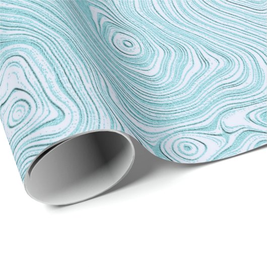 Geribbelde zijde moire patroon in Cool Aqua Cadeaupapier (Rol Hoek)