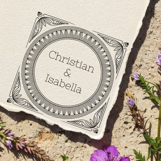 Geribde Frame Koppel Houten Kunststempel Rubberstempel