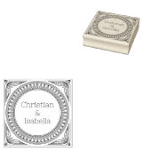 Geribde Frame Koppel Houten Kunststempel Rubberstempel (Gestempeld)