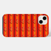 Geribde Vlammende Harten iPhone Hoesje (Achterkant horizontaal)
