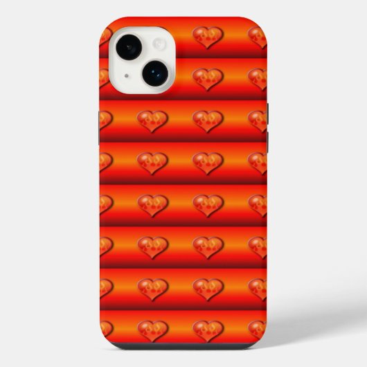 Geribde Vlammende Harten iPhone Hoesje (Achterkant)