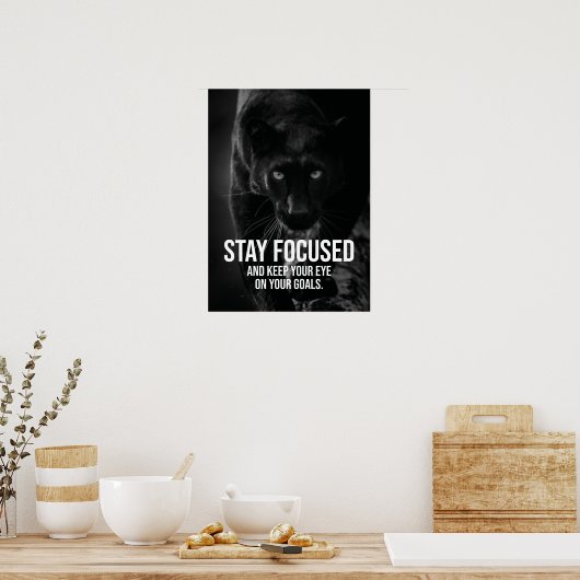 Gericht blijven - Hustle, Workout, Succes - Panthe Poster (Keuken)