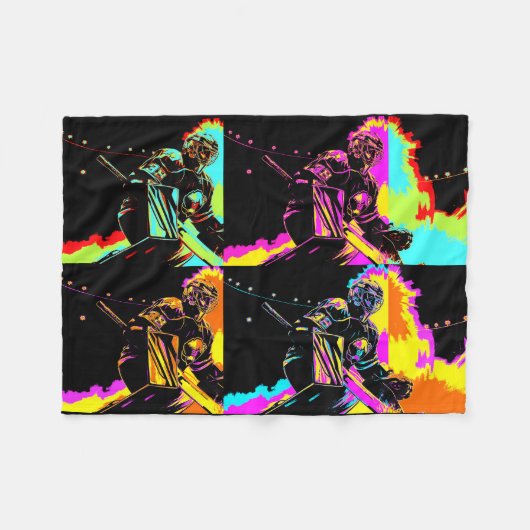 Gericht en klaar - Ice Hockey Goalie Fleece Deken (Voorkant (Horizontaal))