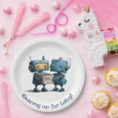 Gericht op Baby – Robot Baby shower Papieren Bordje (Feest)