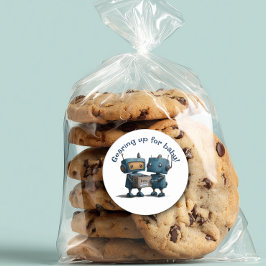 Gericht op Baby – Robot Baby shower Ronde Sticker