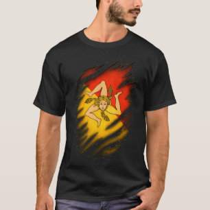 Gericht shirt met Siciliaanse vlag