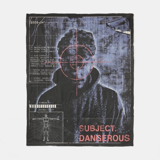 Gericht - Techno-Brutalist Streetwear Design Fleece Deken (Voorkant)