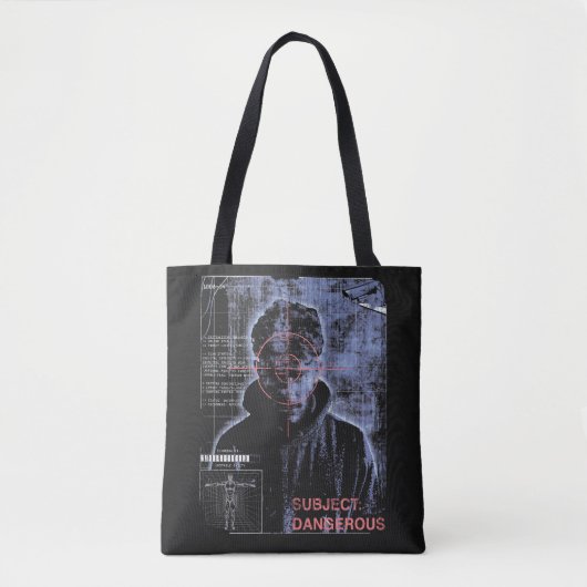 Gericht - Techno-Brutalist Streetwear Design Tote Bag (Voorkant)