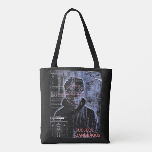 Gericht - Techno-Brutalist Streetwear Design Tote Bag (Achterkant)
