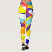 Gerichte Abstracte gele blauwe rode kunst Leggings (Achterkant)